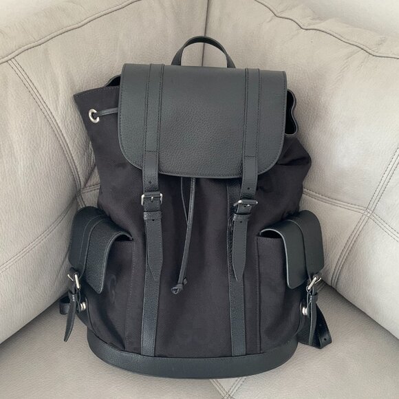 Gucci Jumbo GG Canvas Backpack Black - Picture 12 of 13